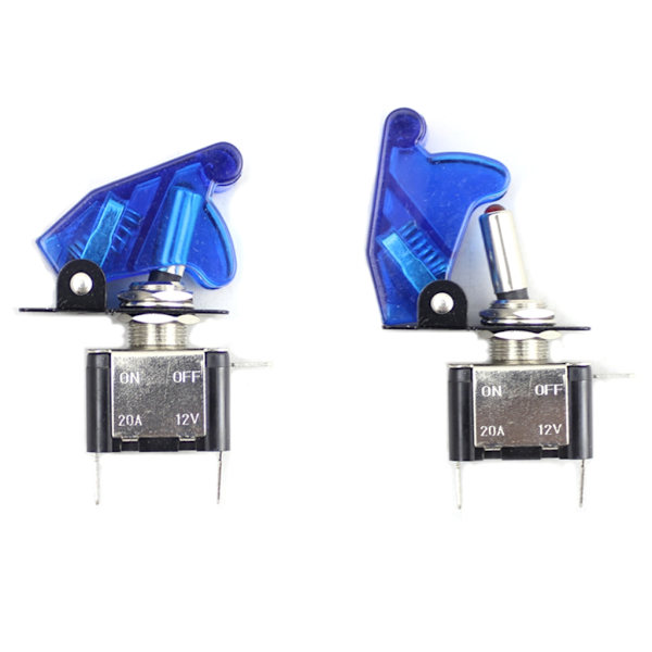 Blått cover LED-vippströmbrytare Racing SPST PÅ/AV 12V För bil Lastbil-LED-belyst vippströmbrytare Cover Blue