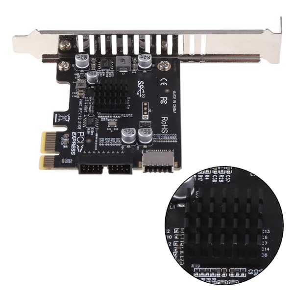 PCI-E–USB3 Type-E -etupaneelin Type-C 19P -laajennuskortti PCI-E X1–X16-väylään