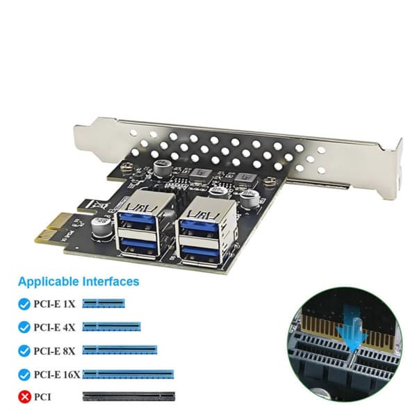 5Gbps USB 3.2 Gen1 PCIE-kort USB3.0 PCIE X1-kort PCIE USB 3.0-adapter