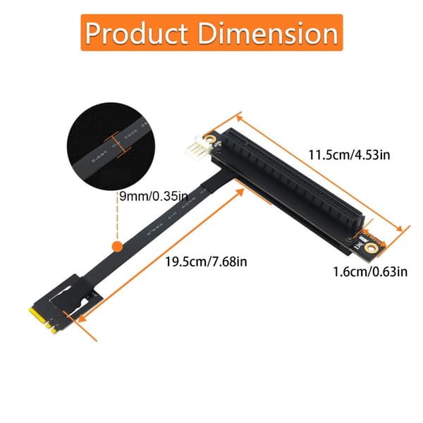 Dobbel Key AE til PCIE 16X Adapterkabel Strømkontakter for PCIE Tester