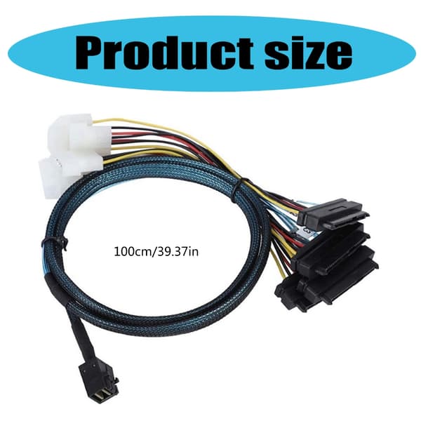 Serverforbindelseskabel MiniSAS SFF-8643 til 4 29Pin SFF 8482 Stor 4P Strøm