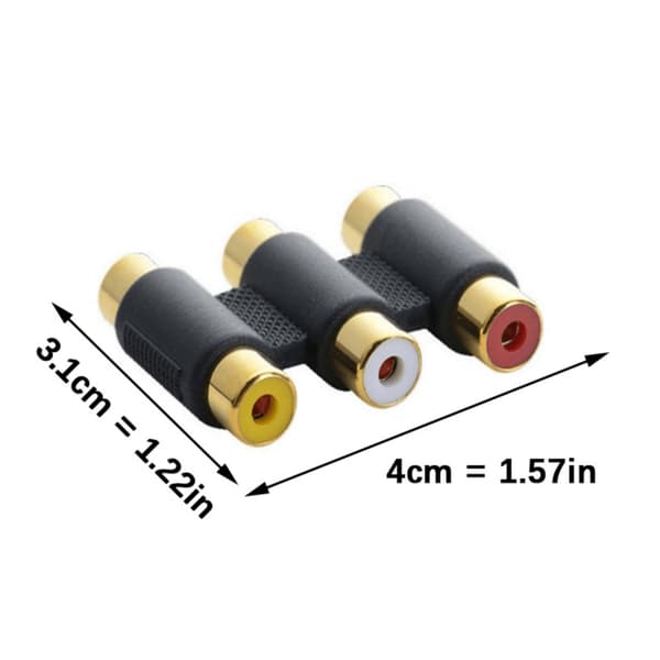2 Kullattua 3RCA Naarasadapteria Ääni- ja videoliittimet Videolle