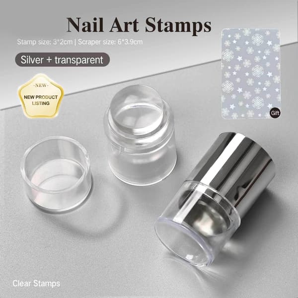 Resevänlig Silikon Nagelstämpel Verktyg Mini Storlek För Professionell Konst Transparent Ribbon Scraper