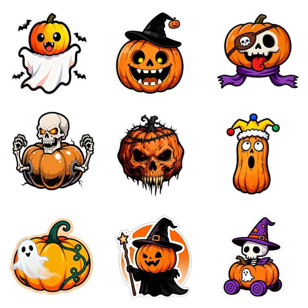 Vanntette Halloween Gresskar Dekaler Selvklebende Bildekor for Lastebiler Bilvindu 2