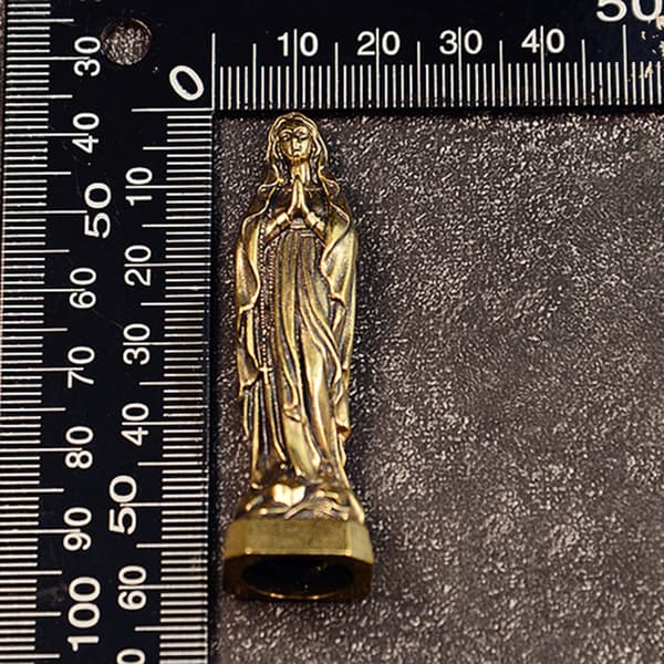 Antikk Messing Velsignet Hellige Mor Statue for Hellig og Kunstnerisk Rom