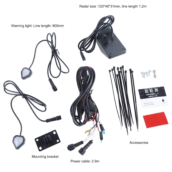 Motorsykkel Blindsonemonitorering BSD Avstandsassistent Millimetersensor