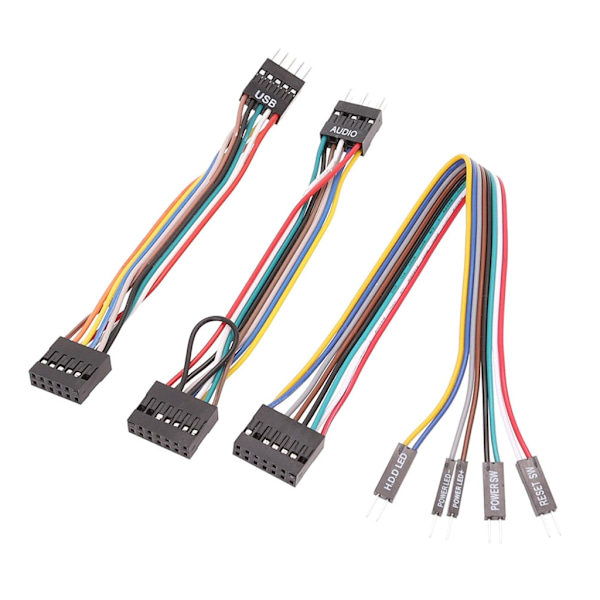 3 st/ set Lämplig för chassi med vanliga moderkort Överföringskabel strömbrytare USB -kabel Ljudkabel Dator