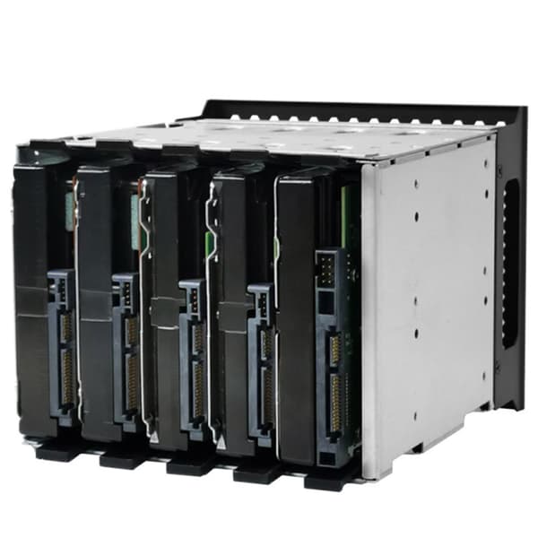 Harddiskbur i rustfritt stål for datamaskin SATA HDD 5,25\" til 5X 3,5\" rack