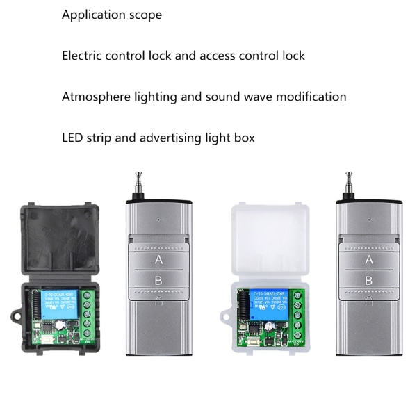 Trådlösa fjärromkopplare 1CH DC12V Switchar för stöldlarm,säkerhetssystem Roller Linds Door White 1 remote control