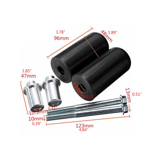 Motorcykelram Avgasskydd Crash Pad Anti Crash Protector Limstift