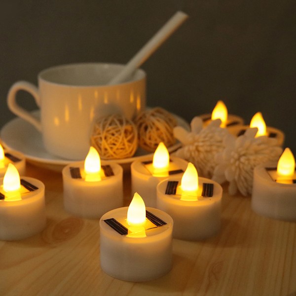 12 st Solar Candle Light Rökfri Simulering Elektronisk Ljus Lykta Lampa