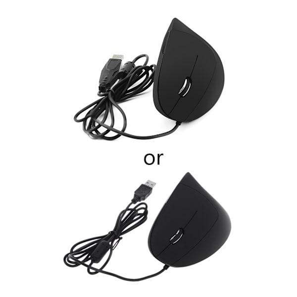 Ergonomisk optisk PC-computermus til venstre hånd, vertikal gamingmus, USB-kablet mus