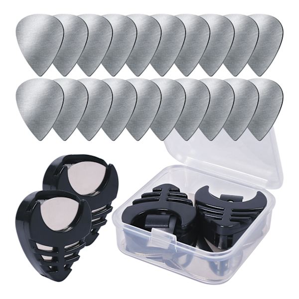 Gitarrplektrum 20-pack Rostfritt Stål Gitarrplektrum Elektrisk Gitarr Basgitarr Plektrum Delar & Tillbehör