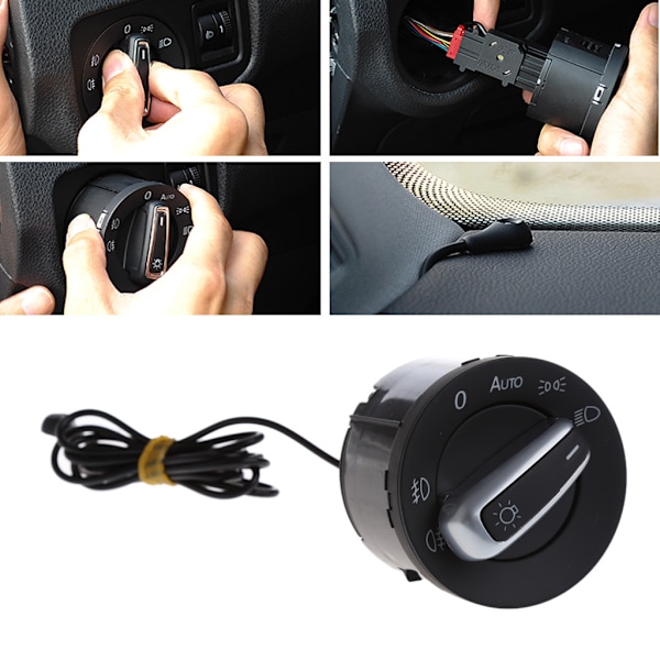 Bil Tåkelysbryter Hovedlyskontrollknapp for Golf 5 6 MK5 MK6 Tiguan