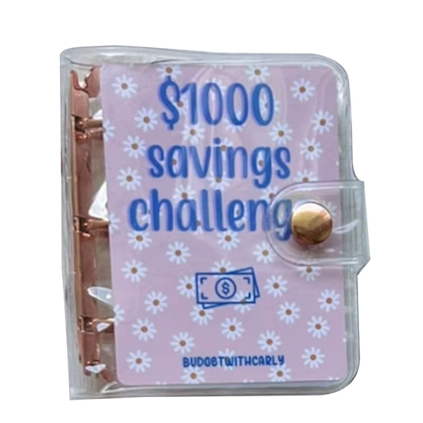 Mini Binder Savings Challenge $150/300/500/1000 Spara pengar Budgetar Kontantkuvert Plånbok Budgetpärm Notebook 4