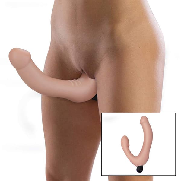 Vibrerende stropløs strap-on dildo G-punkt klitorisstimulator voksensexlegetøj