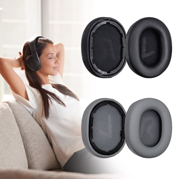 Hovedtelefoner Memory Foam Ørekopper til Hovedtelefoner Ørepuder Protein Øremuffer Black