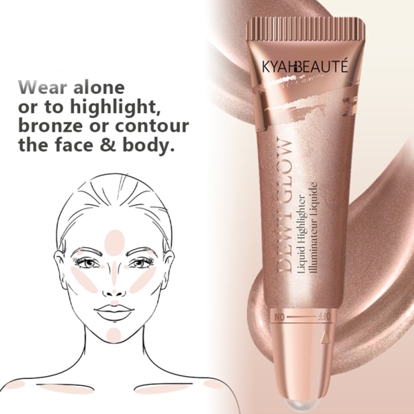 Contour Beauty Wand Liquid Face Concealer Contouring with Rolling Ball Applikator Shading Bronzer Stick Naturligt utseende B