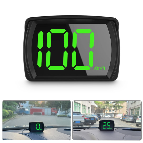 Bil HUD Headup Display MPH/KM Digital hastighetsmätare med 2,8 tums LED-skärm för billastbil SUV (USB -driven)