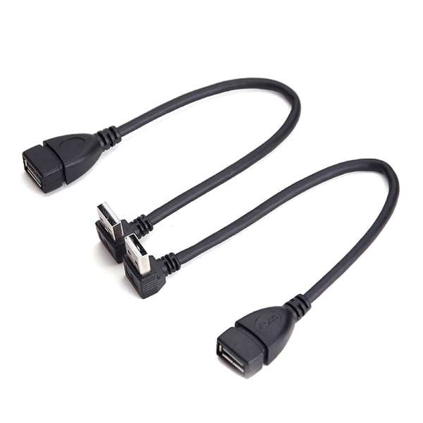 USB 2.0 Kabelförlängare Power Adapter Kabel Super Speed Dataförlängningskabel 90 Vinklad Ner/Upp Svart 25/50cm 25cm Down