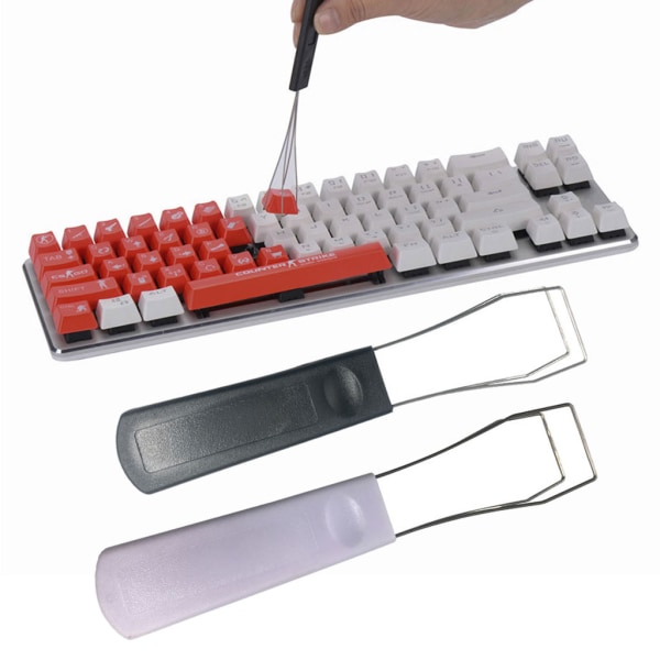 Ståltangentbord för nyckel Keycap-avdragare Plasthandtagsborttagare med avlastning Stål mekaniskt tangentbordsrengöringsverktyg Black
