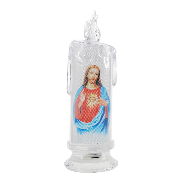 Jesus Jungfru Kristus Ljuslykta Romantisk Värmeljus Elektronisk Flamfri LED-lampa