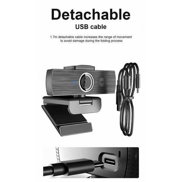 4K Webkamera Mini Kamera Webkamera Med Mikrofon Autofokus Webkamera for PC