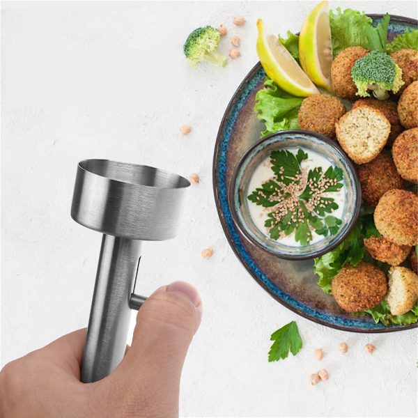 Falafel Maker ScoopKöttboll ScoopMaker Non Sticky Falafel Form Meat Baller Rostfri Falafel Maker Tool Köksprylar