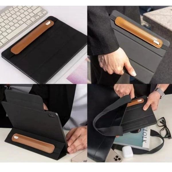 Universal case i PU-läder Anti-Lost Case Dammtät Pekskärm Cover Tablett Pennhållare Black