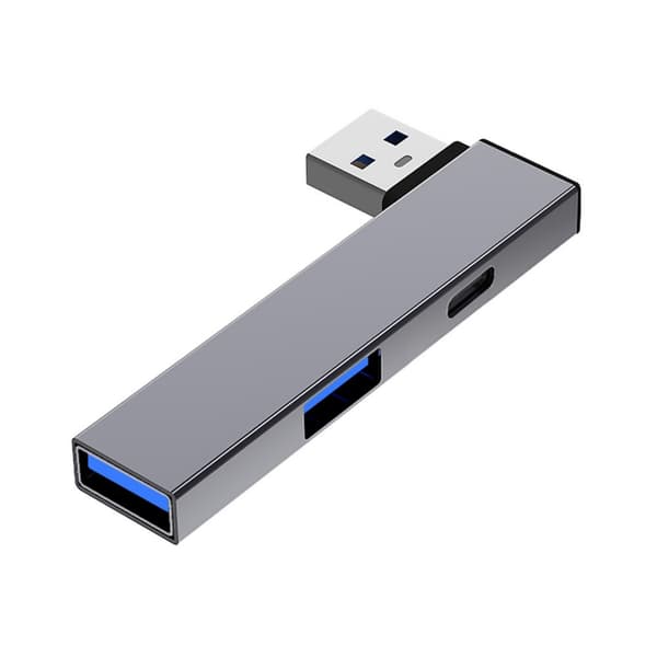 Aluminium USB3.0 Hub med USB3.0+USB2.0 Port til højhastighedsforbindelse Silver