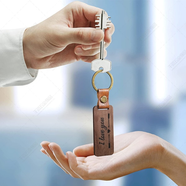Blank Trä för nyckelring Tränyckelring för nyckelring för nyckelbrickor Personlig EDC eller bästa presenthantverk för vän (Recta