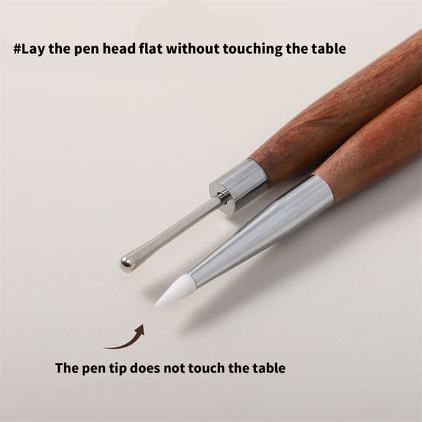 Multifunktionel silikone neglekunstpen med dobbelte spidser til præcis manicure