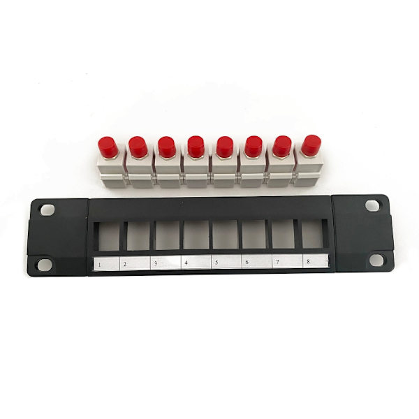 8 Port for FC Optisk Fiber Gjennom Koblingspanel med Bakre Støtte Veggmontering eller Rackmontering for UTP STP Kabling