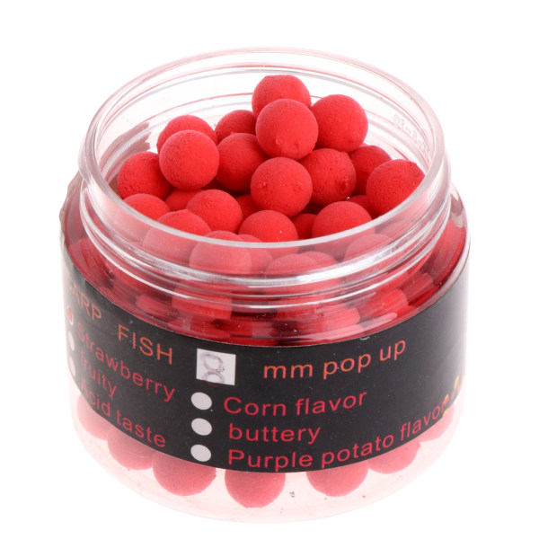 1 Låda Karpbete Flytande Fiske Lure Konstbeten Pärlor Pops Up Smell Ball Red