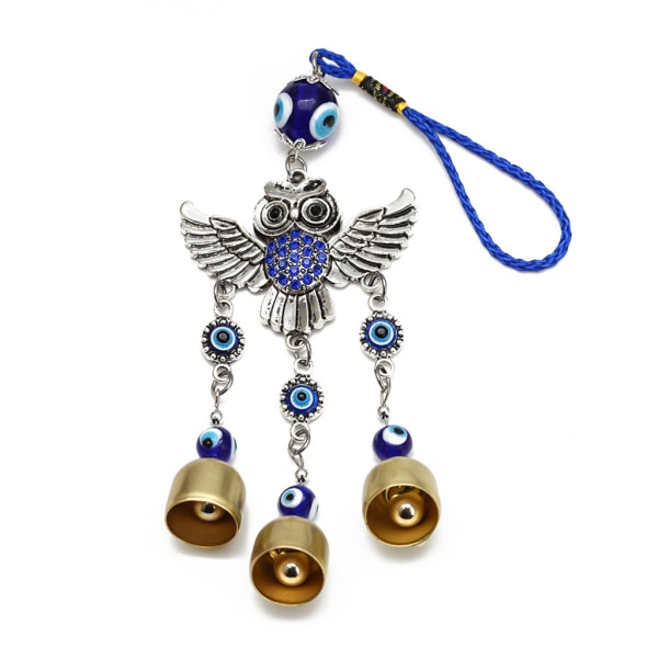Turkiskt blått för det onda ögat med hängande prydnad för lycklig uggla, amulett, välsignelseberlock, dekoration, hängande prydnad för lycklig berlock