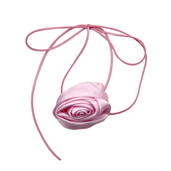 Halskjeder med stoffblomster Kunstig roseblomst Choker Roseblomst Halskjeder Bryllupssmykker Gave til kvinner Tenåringer Jenter