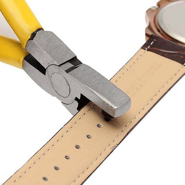 Universal håltång Klocka Armband watch Bälteshålsverktyg Gul Små hålslagstång Hålhandverktyg
