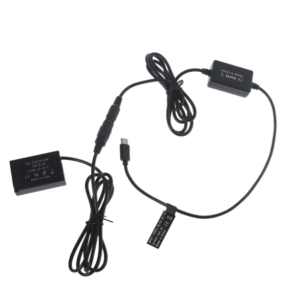 ACK-E18 USB-C AC Adapter DR-E18 för DC Kopplare Laddare LP-E17 Batteri för Rebel T6i T6s T7i SL3 750D