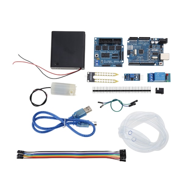 Automatisk bevattning DIY-kit Självbevattningssystem med kapacitiv fuktsensor för jord 5V Relämodul Vattenpump