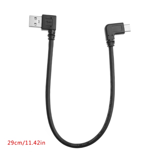 USB 3.0 Typ A till Typ C Vänster/Höger Vinkel 90 Grader Hane till Hane Adapter Kabel Förlängningssladd för Smartphone Tablet