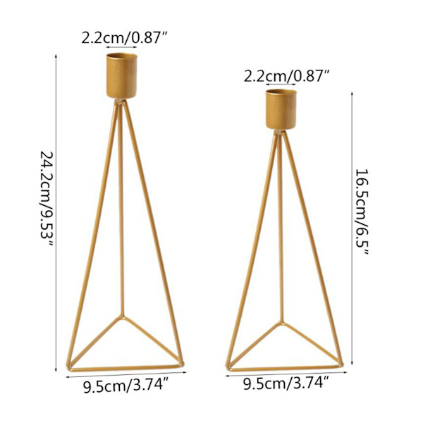 2 delar järnljusstakar för hembröllop Geometrisk ljusstakehållare för hemmafest Bar Café Hotell middagsbord Gold S