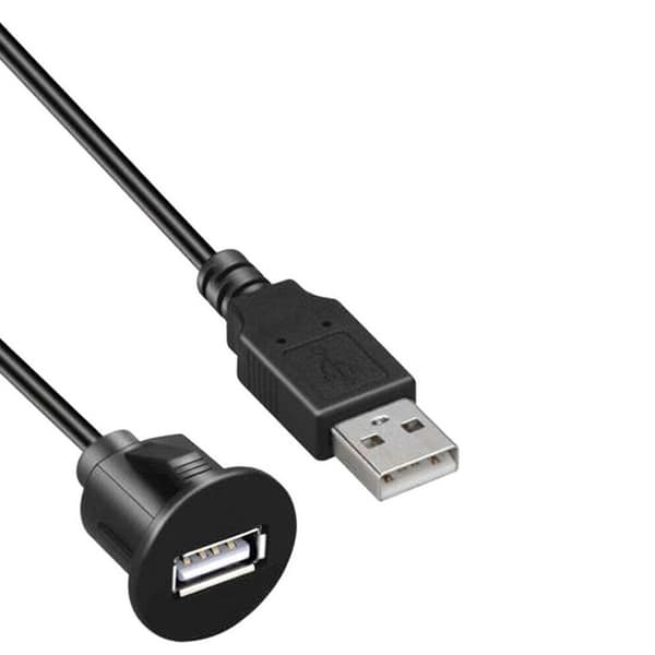 Lydkabeluttak USB2.0 Bil Dashbord Innfelt Monteringspanel Forlengelseskabeladapter