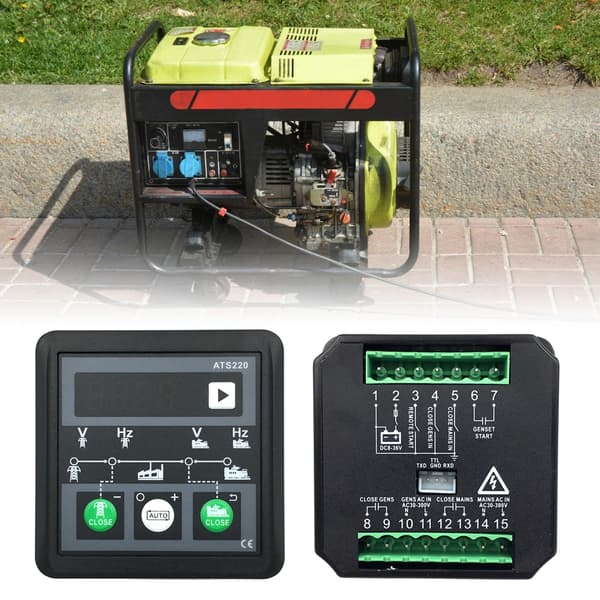 Genset ATS-kontroller ATS220 Elektrisk generatorpanel Auto Manuell LED