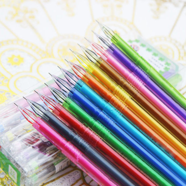 Diamond Gel Penna Skolmaterial Draw Random Colored Pens Student Candy Color