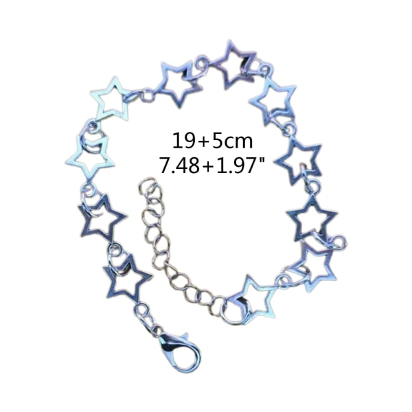 Vintage glänsande stjärna Pentagram legeringsmaterial armband för kvinnor söta estetiska berlockarmband Harajuku modesmycken