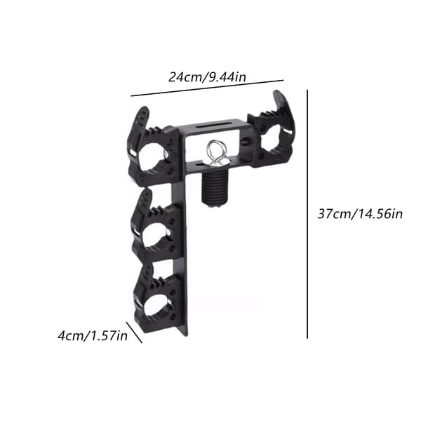 4-slot UTV tilbehørsholder, forstærkede ankre, rustfri, hurtig udløserdesign