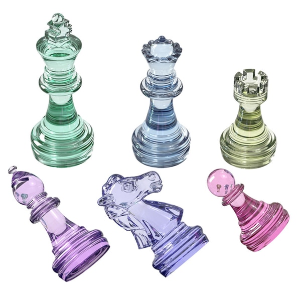 6 st 3D Schack Form Handgjorda schackstycken Form UV Kristall Epoxiform Form Form DIY