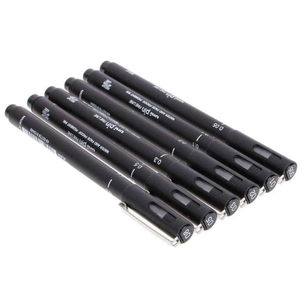 Ultra Fine Line Målarpensel Penna 10st 005 01 02 03 05 08 Nålspets Lärande Ritning för Barn Pojkar Flickor Bild