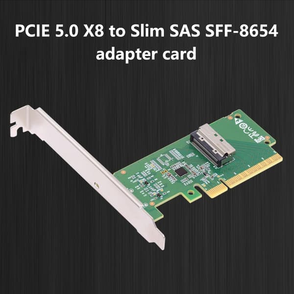 PCIE 5.0 x8 til MICO 8I Kortadapter Dataoverføringskonvertere for PC Stasjonær