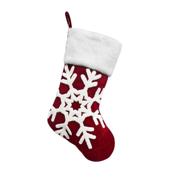 Nyår julstrumpa Xmas strumpor present godispåse för träd öppen spis null - Snowflake